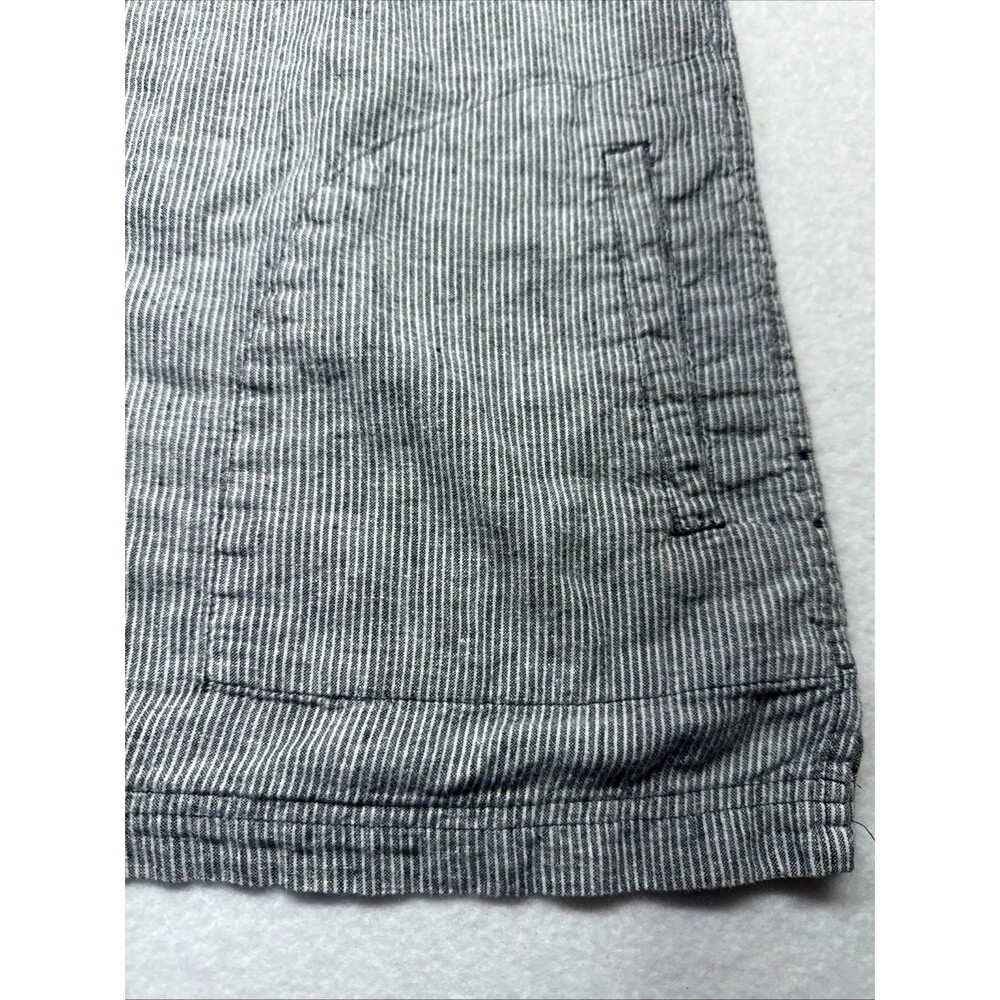 Duluth Trading Womens L Hemp Cotton Tunic Gray White Stripe Henley Long Sleeve - Picture 9 of 10
